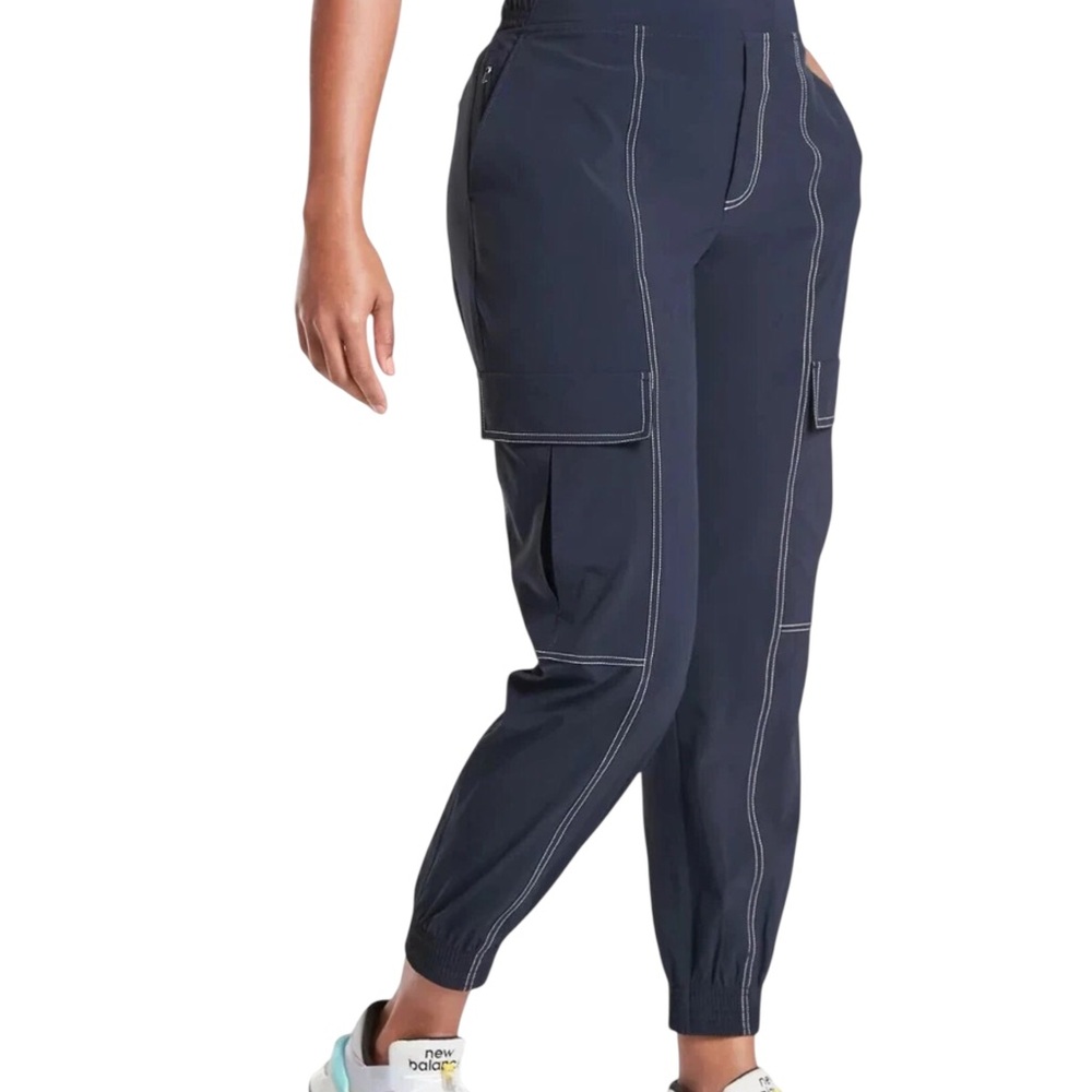 .Athleta Chelsea Utility Jogger Pants 6 Navy Pockets